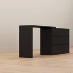 32.7H Rotating Dresser and Desk 6 Drawer Dresser Makeup Vanity White/Black