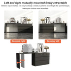 32.7H Rotating Dresser and Desk 6 Drawer Dresser Makeup Vanity White/Black