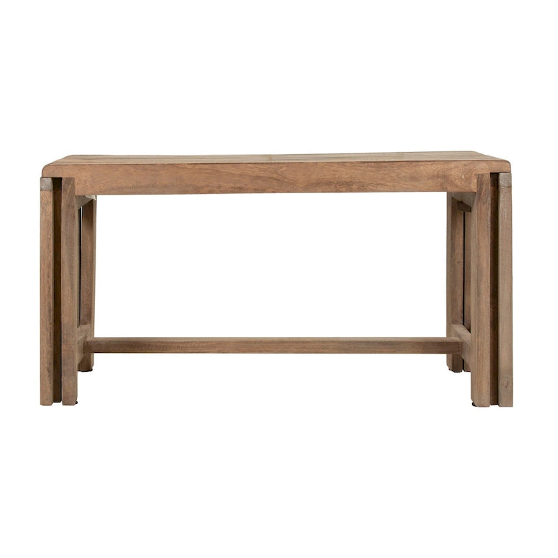 Natural Solid Mango Wood Extendable Bench by East at Main