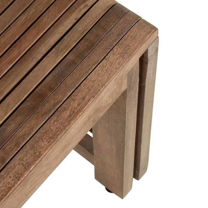 Natural Solid Mango Wood Extendable Bench by East at Main