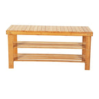 Bamboo 3-tier Shoe Rack Bench