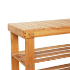 Bamboo 3-tier Shoe Rack Bench