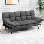 Futon Sofa Bed, Memory Foam Foldable Couch Convertible Loveseat Sleeper Daybed with Adjustable Armrests for Small Space
