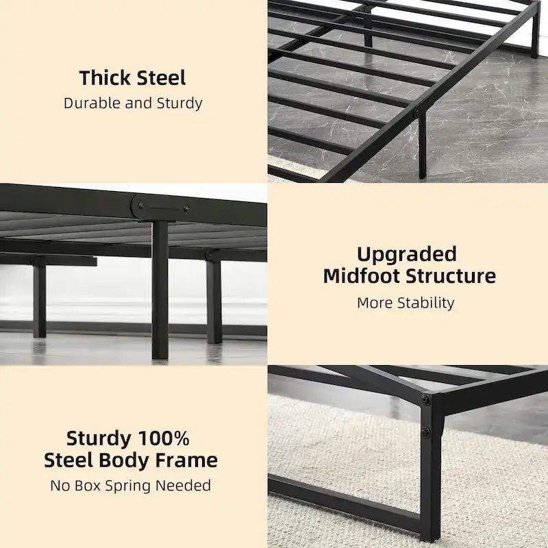 10 Inch Metal Platform Low Profile Bed Frame