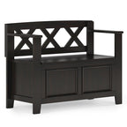 WYNDENHALL Halifax SOLID WOOD 36 inch Wide Transitional Small Entryway Storage Bench - 17D x 36 W x 27.8H