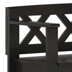 WYNDENHALL Halifax SOLID WOOD 36 inch Wide Transitional Small Entryway Storage Bench - 17D x 36 W x 27.8H