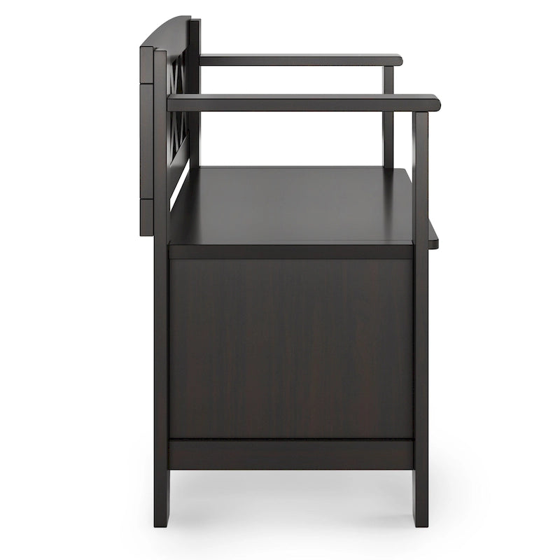 WYNDENHALL Halifax SOLID WOOD 36 inch Wide Transitional Small Entryway Storage Bench - 17D x 36 W x 27.8H