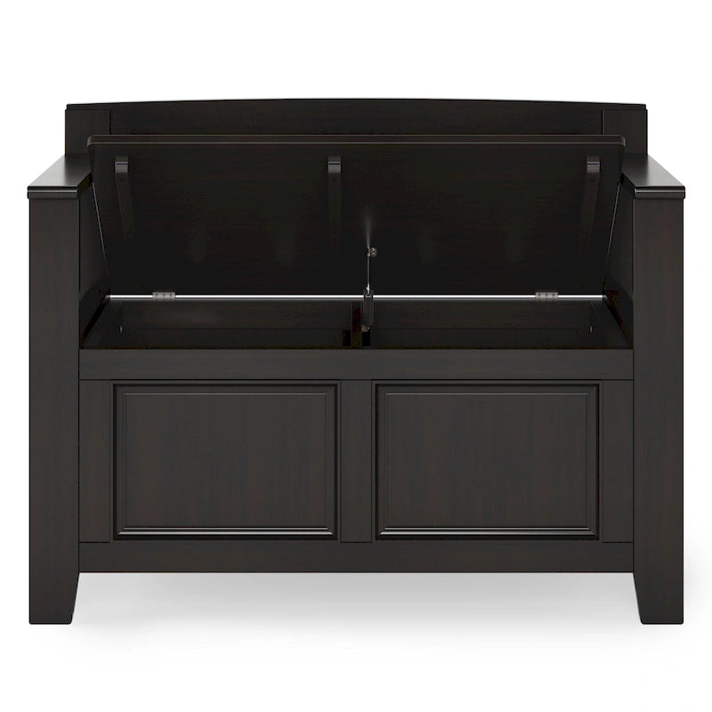 WYNDENHALL Halifax SOLID WOOD 36 inch Wide Transitional Small Entryway Storage Bench - 17D x 36 W x 27.8H