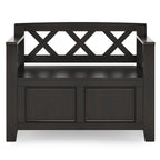 WYNDENHALL Halifax SOLID WOOD 36 inch Wide Transitional Small Entryway Storage Bench - 17D x 36 W x 27.8H