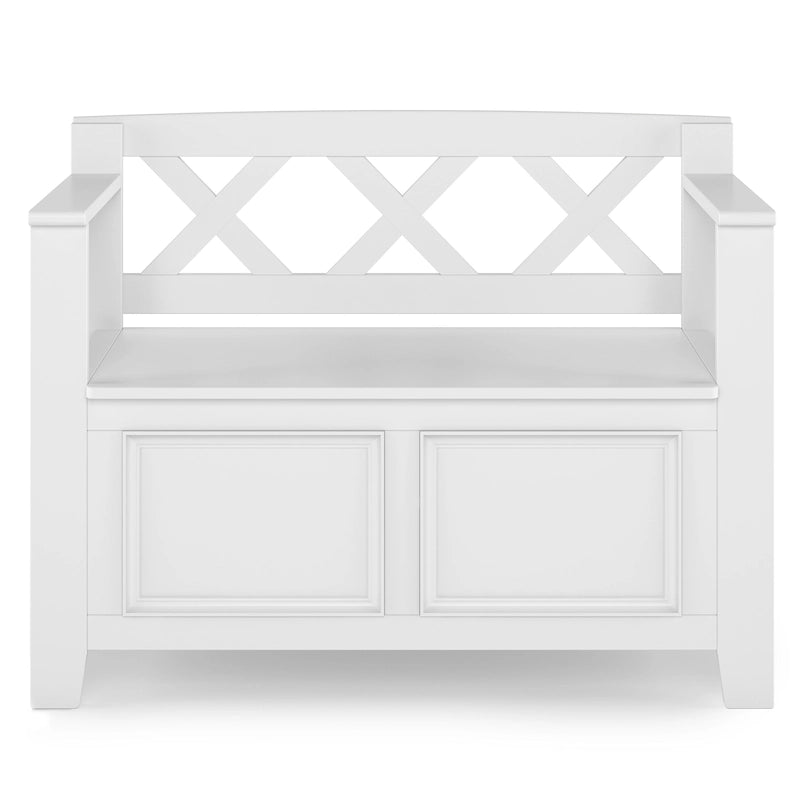 WYNDENHALL Halifax SOLID WOOD 36 inch Wide Transitional Small Entryway Storage Bench - 17D x 36 W x 27.8H