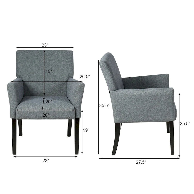 Executive Guest Chair Reception Waiting Room Arm Chair - 27.5 x 23 x 35.5 (L x W x H)