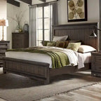 Thornwood Hills Rock Beaten Gray with Saw Cuts Queen Panel Bed