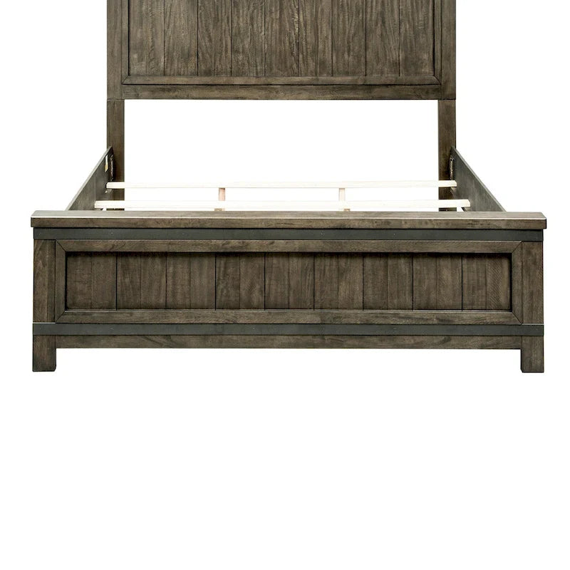 Thornwood Hills Rock Beaten Gray with Saw Cuts Queen Panel Bed
