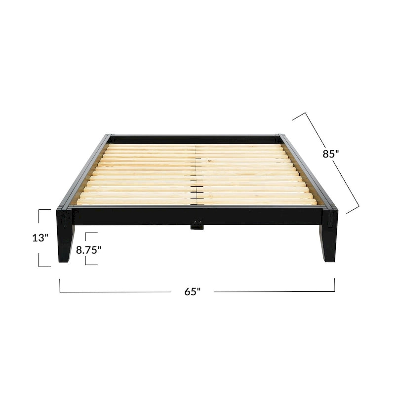 Yume Solid Wood Platform Bed with Japanese Joinery