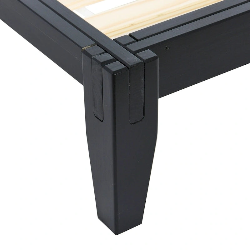 Yume Solid Wood Platform Bed with Japanese Joinery