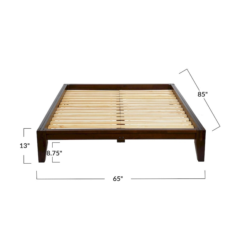 Yume Solid Wood Platform Bed with Japanese Joinery