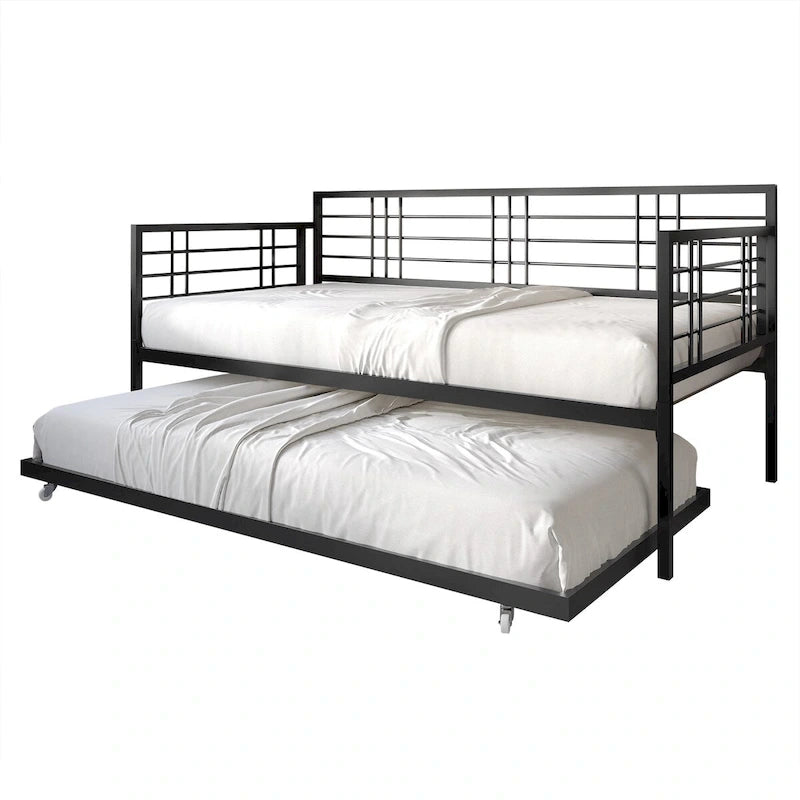 CraftPorch Contemporary Twin Size Metal Daybed with Trundle