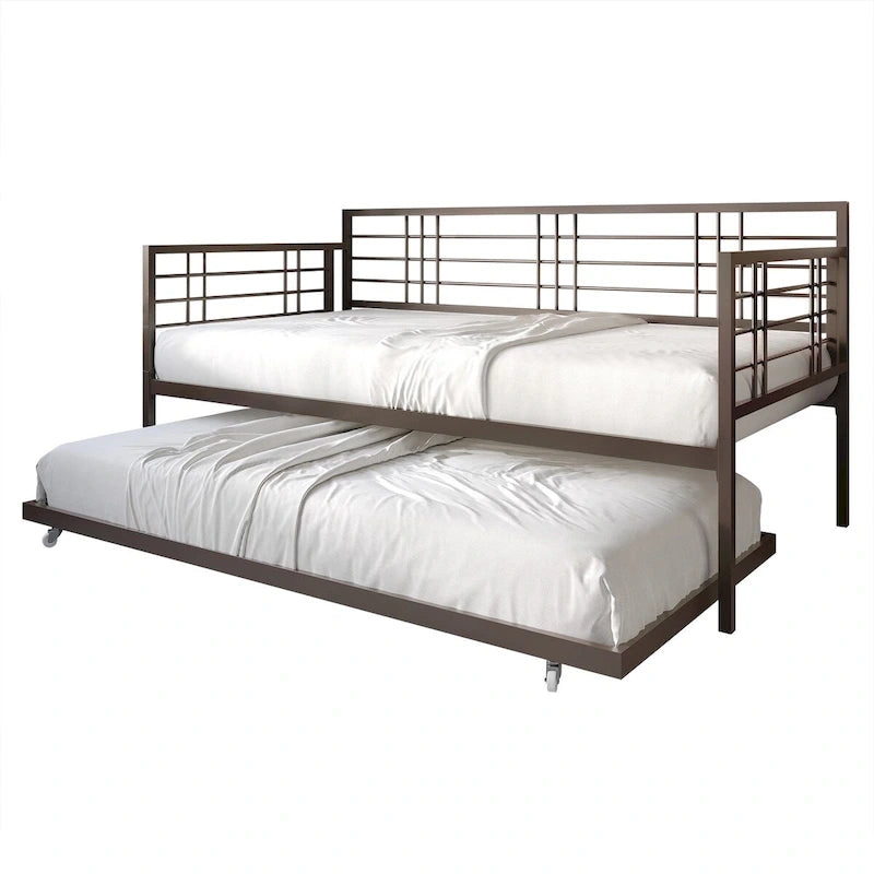 CraftPorch Contemporary Twin Size Metal Daybed with Trundle