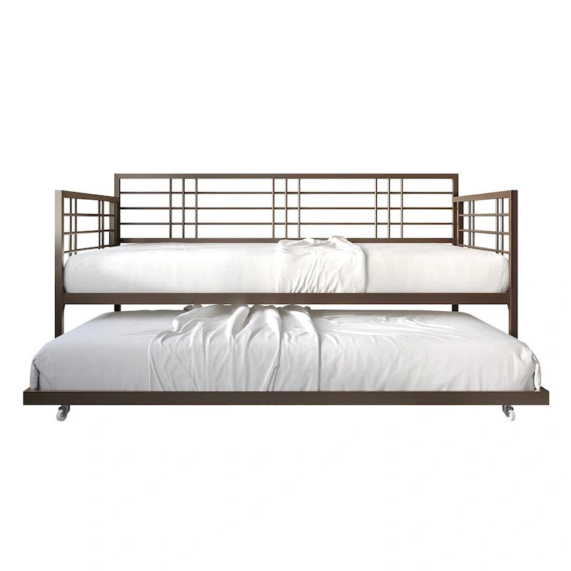 CraftPorch Contemporary Twin Size Metal Daybed with Trundle