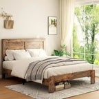 Queen Size Wood Platform Bed Frame For Bedroom