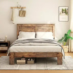 Queen Size Wood Platform Bed Frame For Bedroom