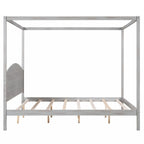 King Size Canopy Platform Bed with Headboard and Support Legs