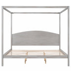 King Size Canopy Platform Bed with Headboard and Support Legs
