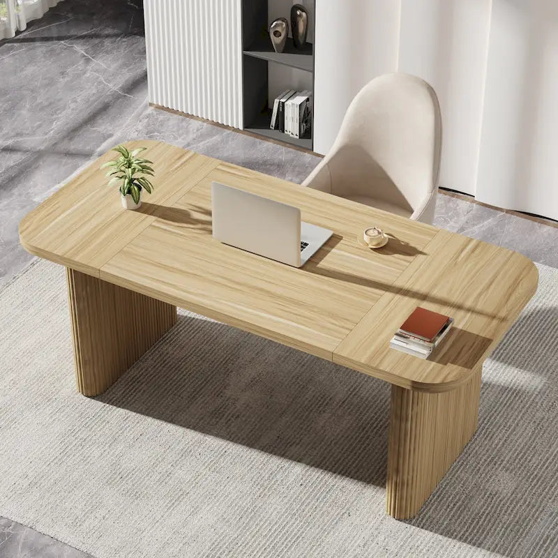 63 Computer Desk for Home Office, Simple Rectangular Writing Table for Study Room Bedroom