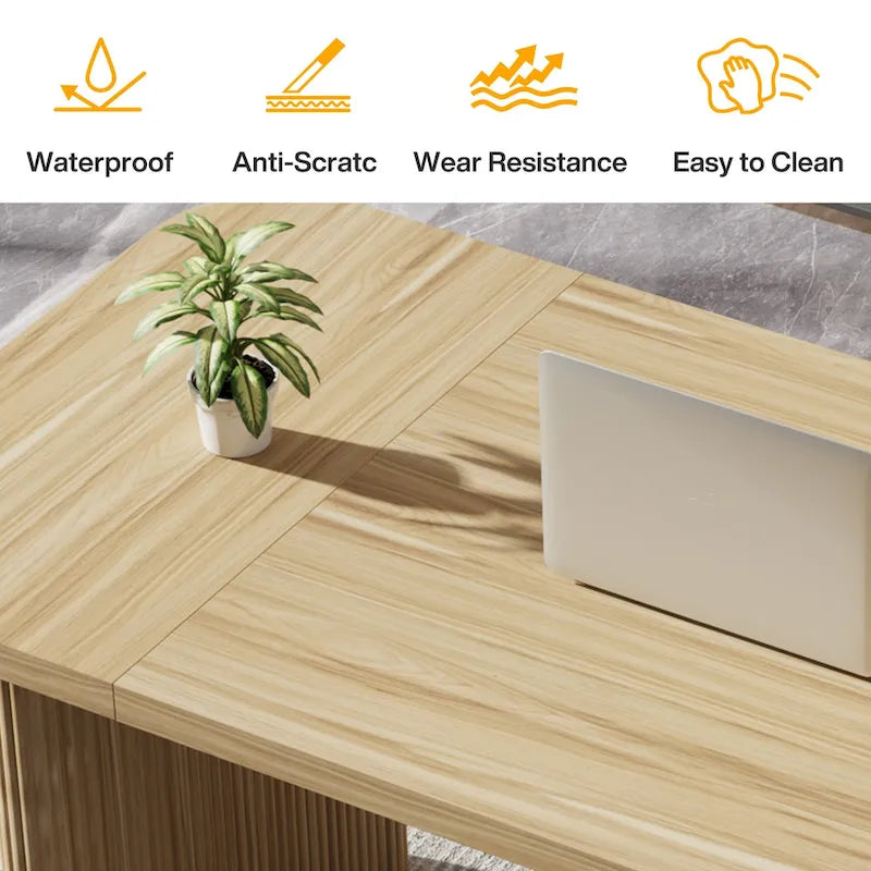 63 Computer Desk for Home Office, Simple Rectangular Writing Table for Study Room Bedroom