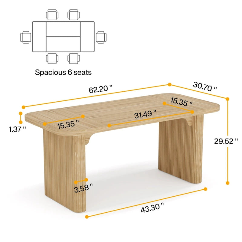 63 Computer Desk for Home Office, Simple Rectangular Writing Table for Study Room Bedroom