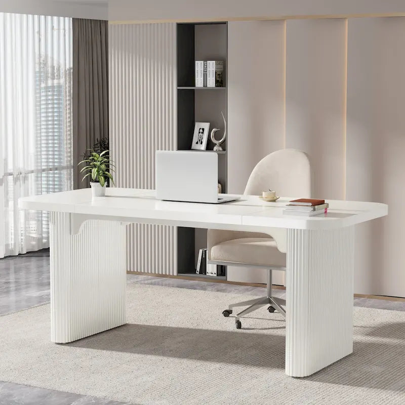 63 Computer Desk for Home Office, Simple Rectangular Writing Table for Study Room Bedroom