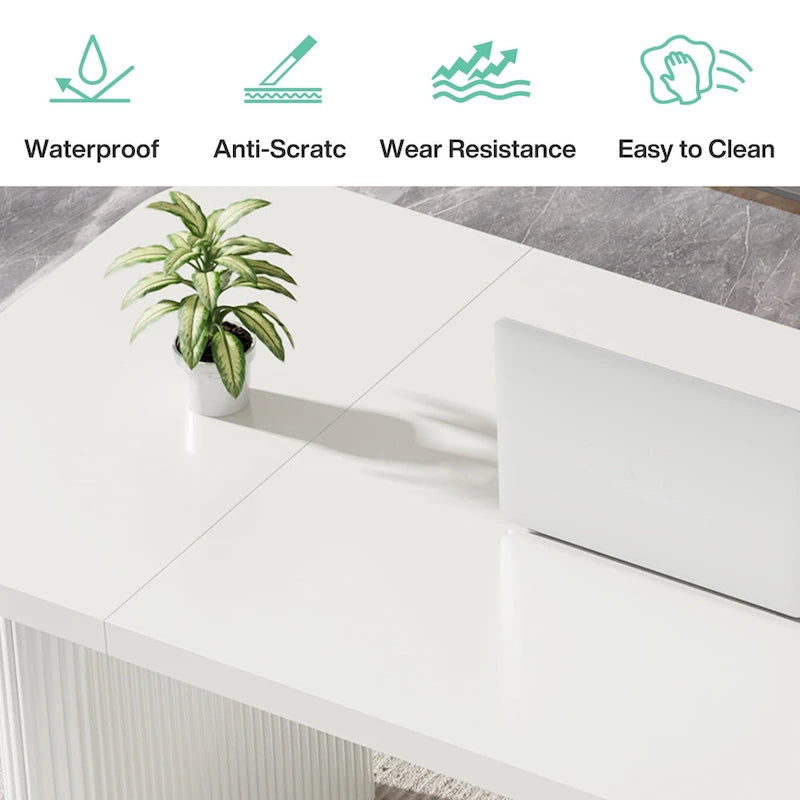 63 Computer Desk for Home Office, Simple Rectangular Writing Table for Study Room Bedroom