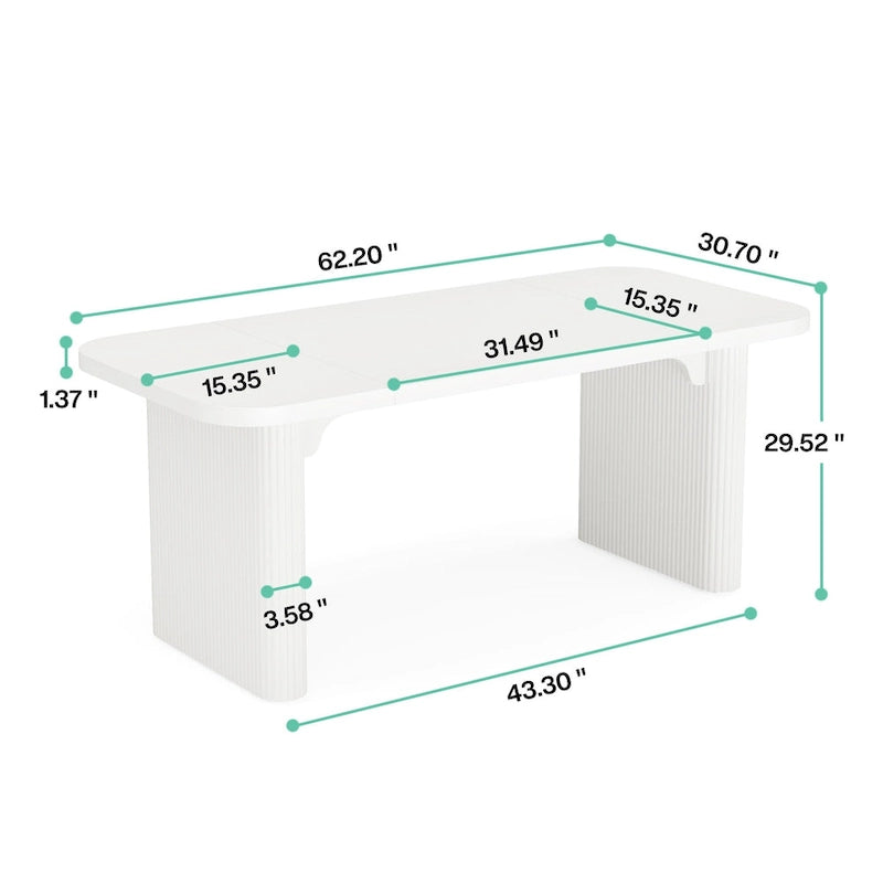 63 Computer Desk for Home Office, Simple Rectangular Writing Table for Study Room Bedroom