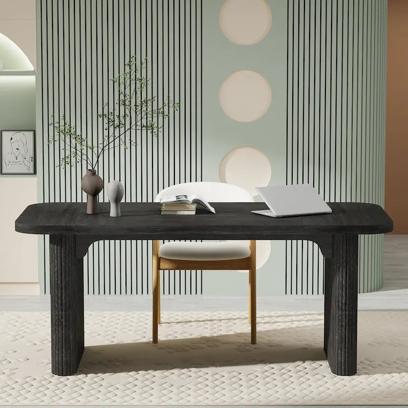 63 Computer Desk for Home Office, Simple Rectangular Writing Table for Study Room Bedroom