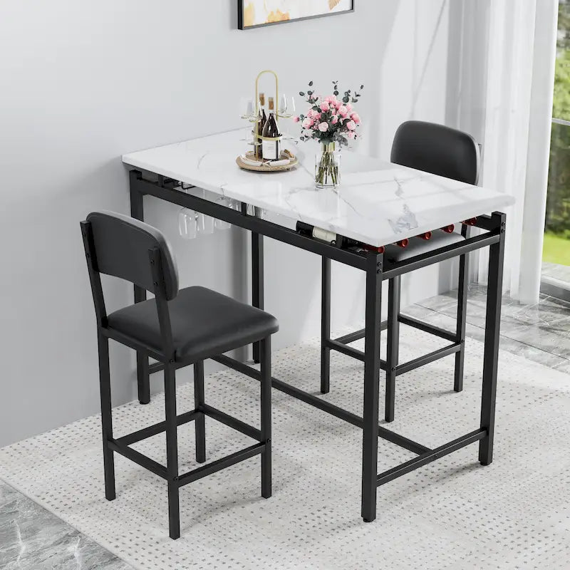 3 Piece Dining Bar Set with 2 Chairs