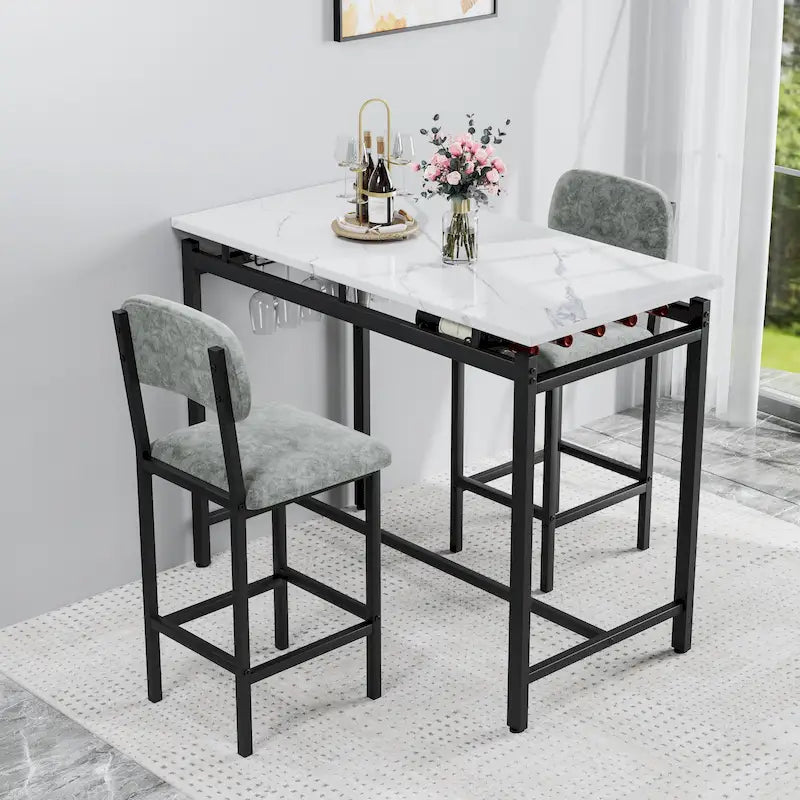 3 Piece Dining Bar Set with 2 Chairs