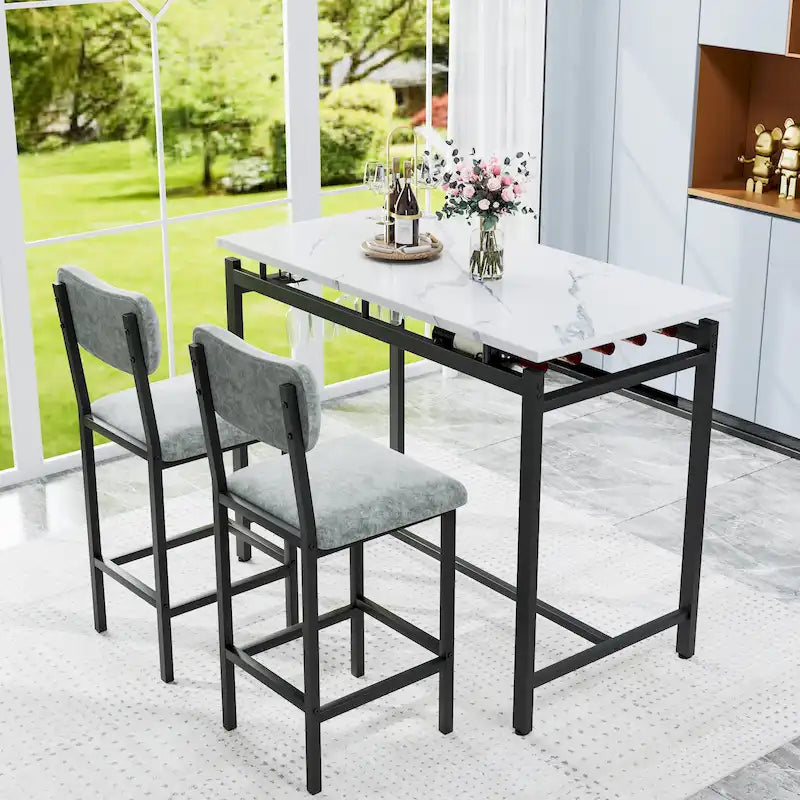 3 Piece Dining Bar Set with 2 Chairs