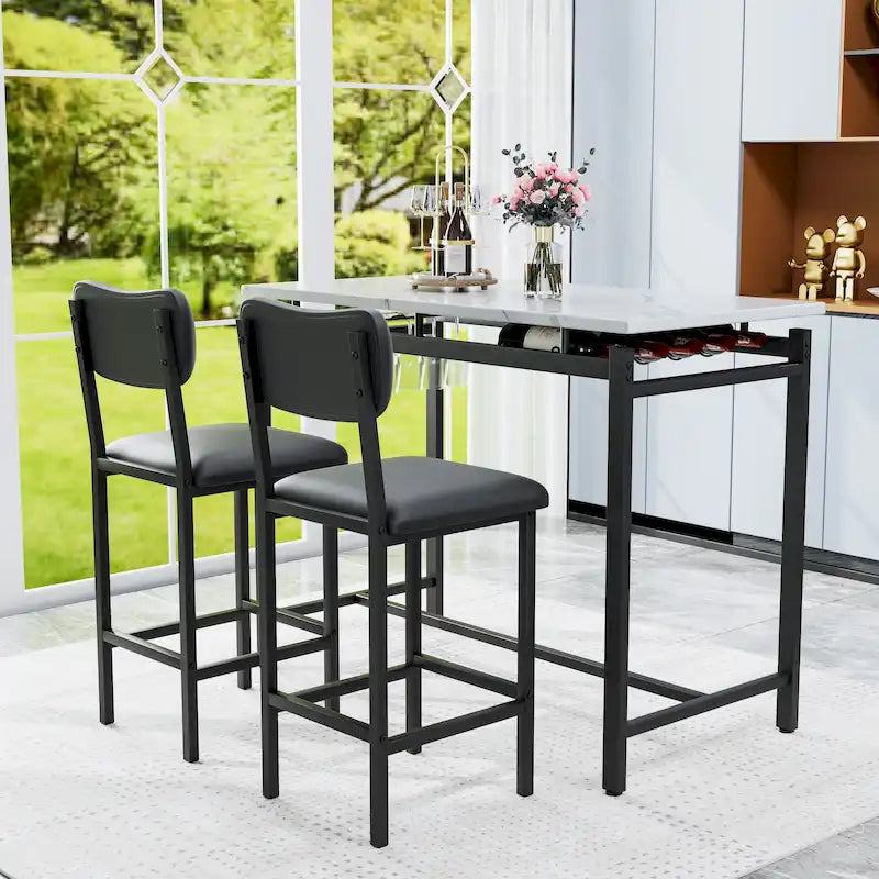 3 Piece Dining Bar Set with 2 Chairs