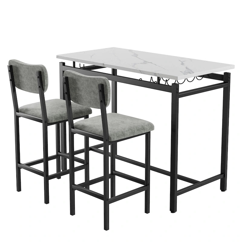 3 Piece Dining Bar Set with 2 Chairs