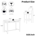 3 Piece Dining Bar Set with 2 Chairs