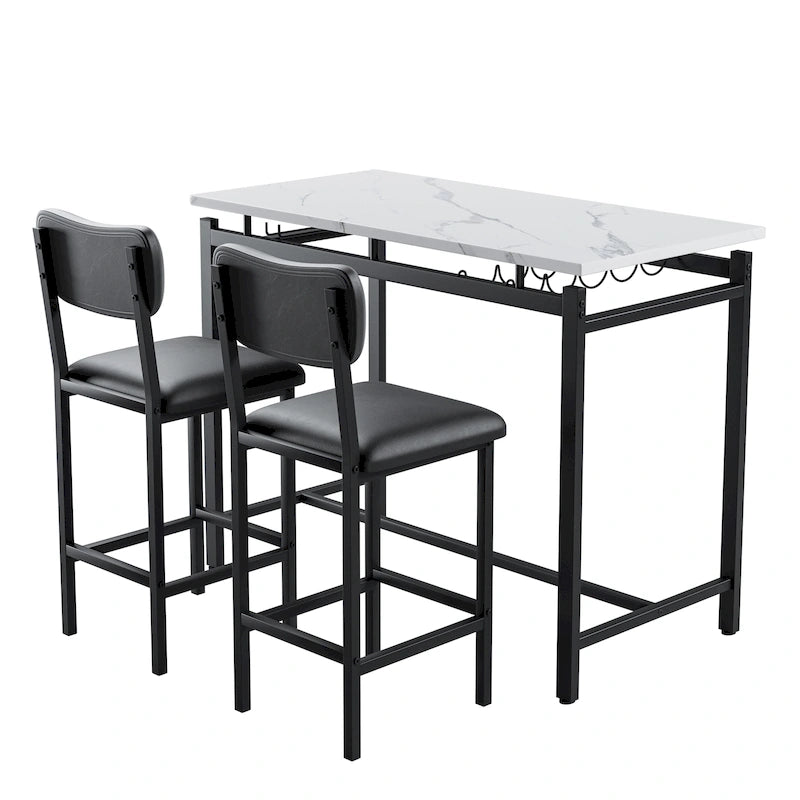 3 Piece Dining Bar Set with 2 Chairs