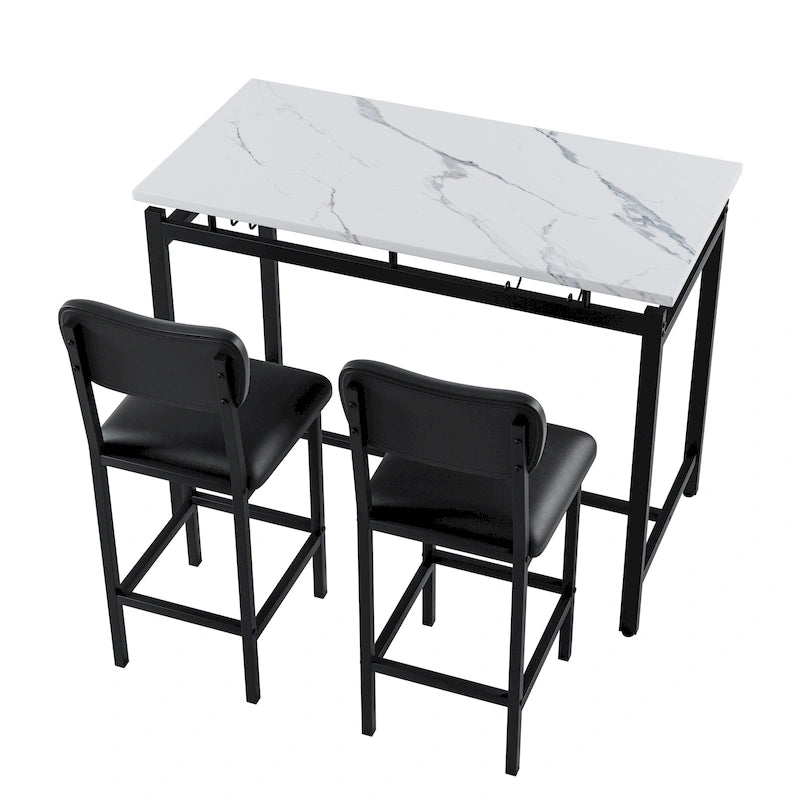 3 Piece Dining Bar Set with 2 Chairs