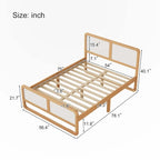 Modern Style Full Size Solid Wood Platform Bed for Kids