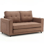 Foldable Tufted Loveseat with Pull Out Convertible Sleeper Couch Bed
