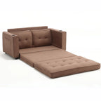 Foldable Tufted Loveseat with Pull Out Convertible Sleeper Couch Bed