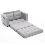 Foldable Tufted Loveseat with Pull Out Convertible Sleeper Couch Bed