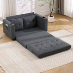 Foldable Tufted Loveseat with Pull Out Convertible Sleeper Couch Bed