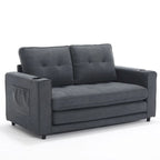 Foldable Tufted Loveseat with Pull Out Convertible Sleeper Couch Bed