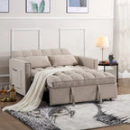 Modern 76.5 Length Pull Out Tufted Convertible Loveseat Upholstery Reclining Sleeper Sofa Bed