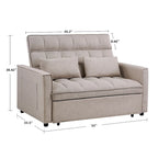 Modern 76.5 Length Pull Out Tufted Convertible Loveseat Upholstery Reclining Sleeper Sofa Bed